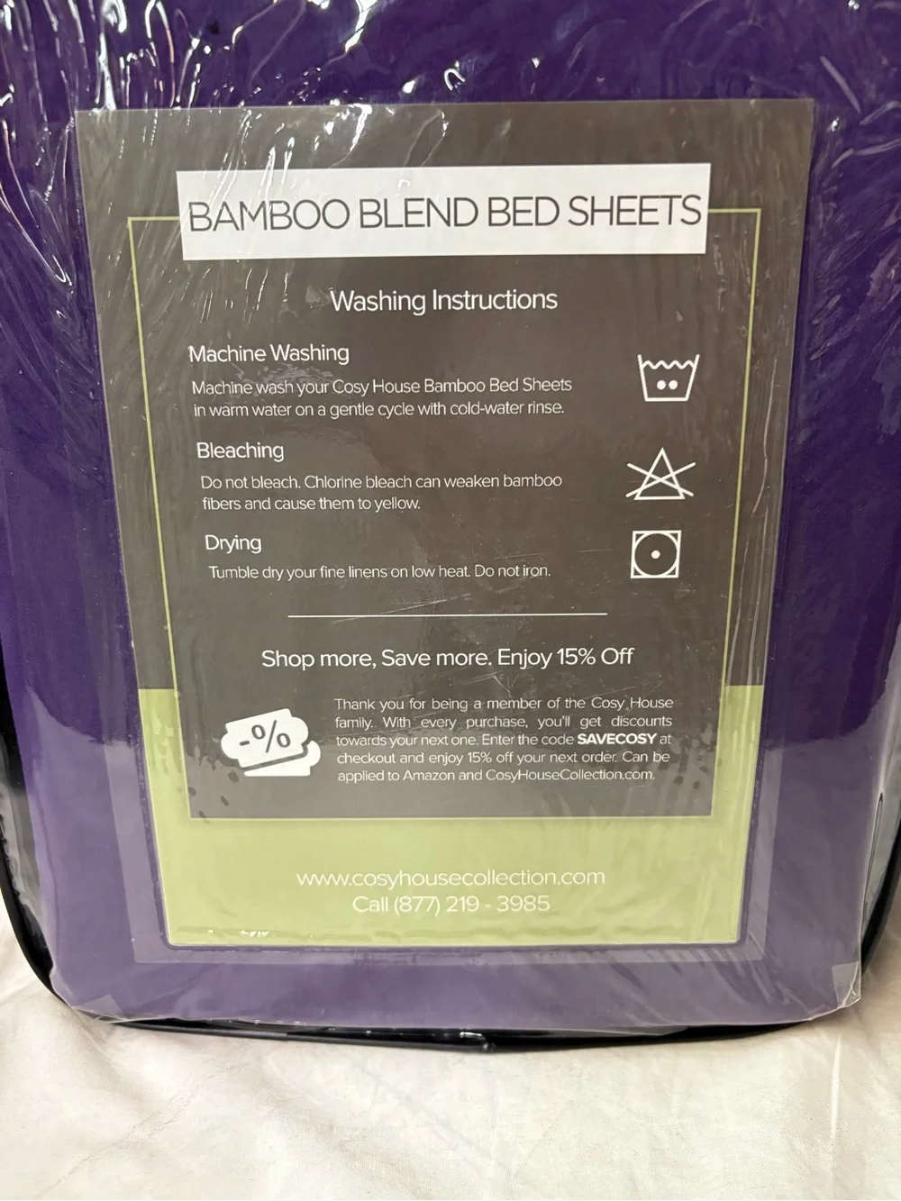 Split king Bamboo Blend Bed Sheets - Purple